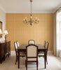 Napoli Caramel Basketweave Grasscloth Wallcovering | Fentucci - dining room room setting