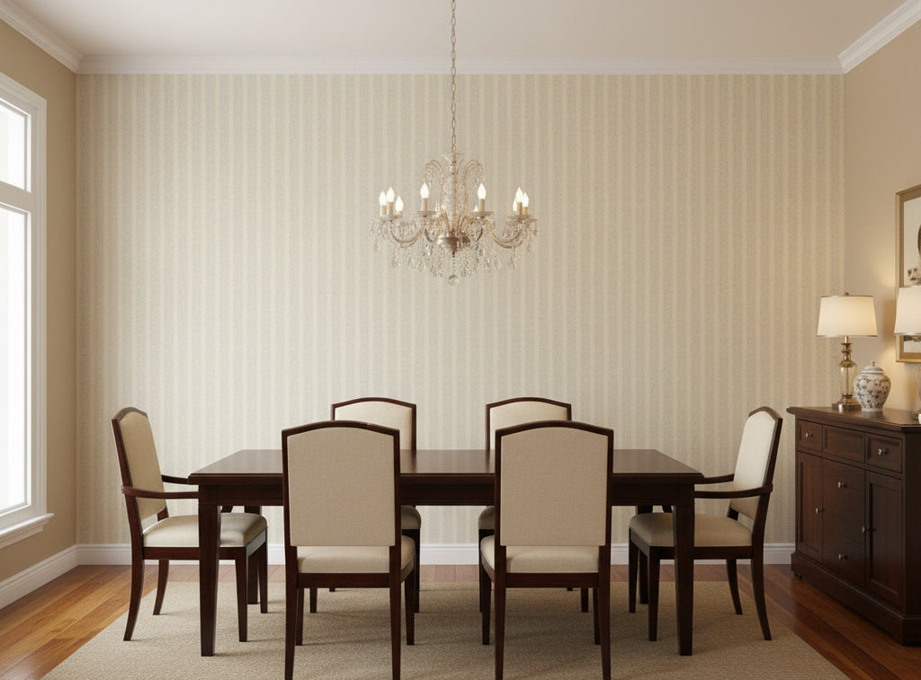 Narcisse Noir Wallcovering - dining room room setting