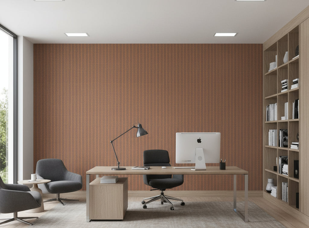 Narcisse Noir Wallcovering - office room setting