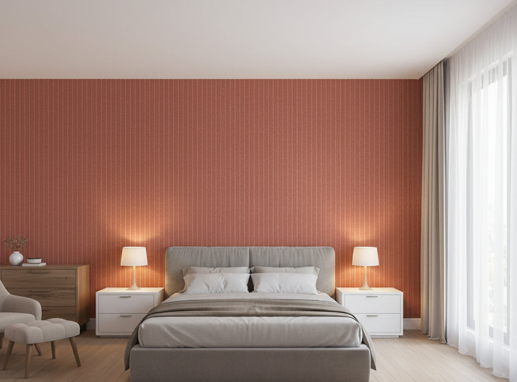 Narcisse Noir Wallcovering - bedroom room setting