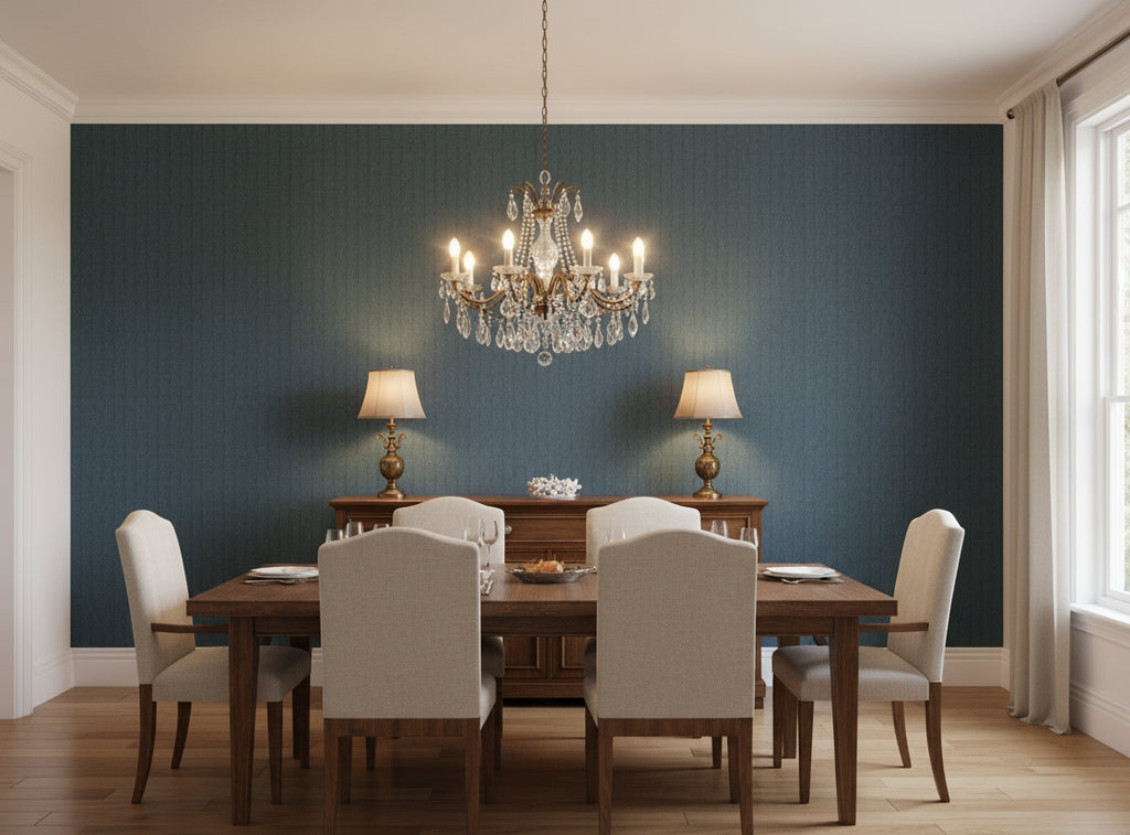 Narcisse Noir Wallcovering - dining room room setting