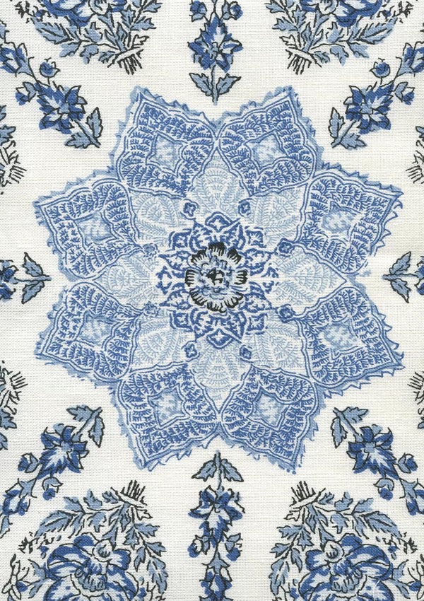 Navy French Blue on Ivory Wallcoverings | Home Couture