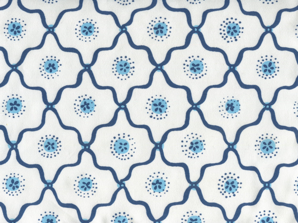 Longfellow, Navy French Blue on White Cotton