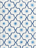 Longfellow, Navy French Blue on White Cotton/Linen