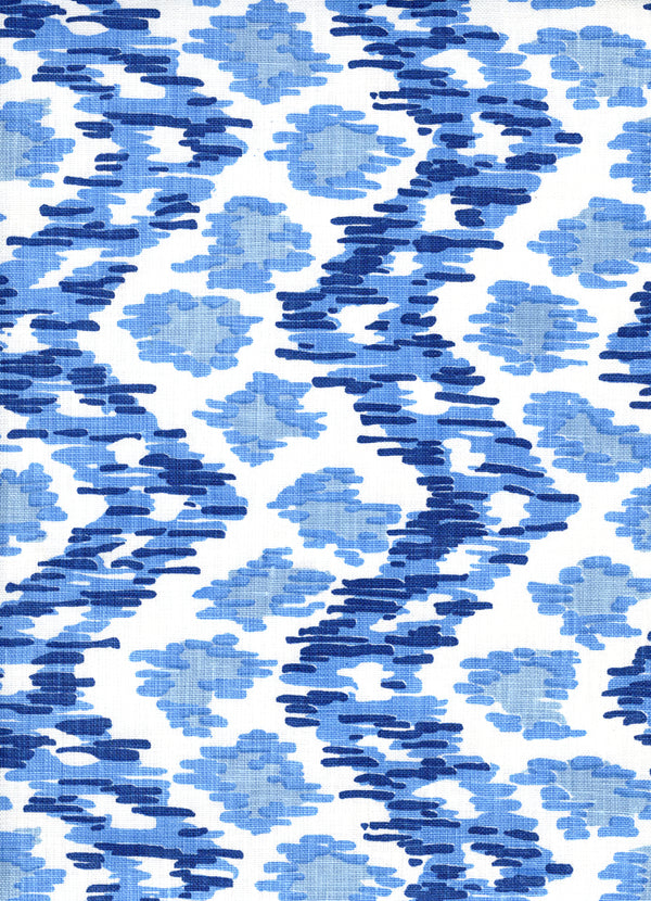 Navy French Sky on White Wallcoverings | Suncloth