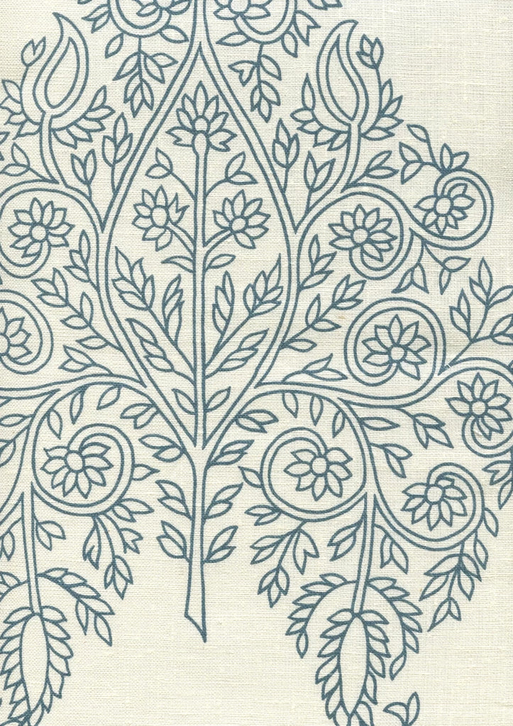 Navy on Cream Linen