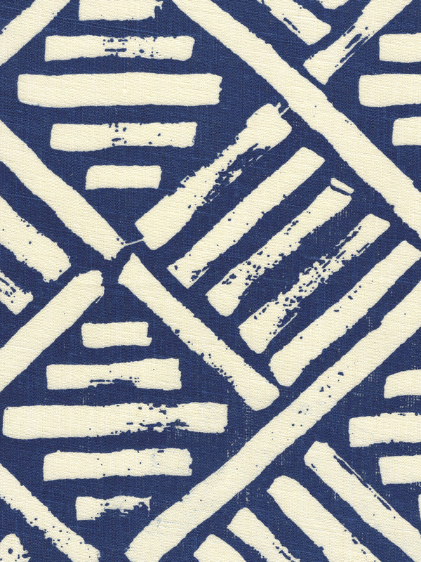 Macoco Reverse Navy on Tint Screen Printed - Black Fabric | China Seas