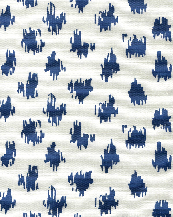 Zizi Spot Navy on White Screen Printed - White Fabric | China Seas