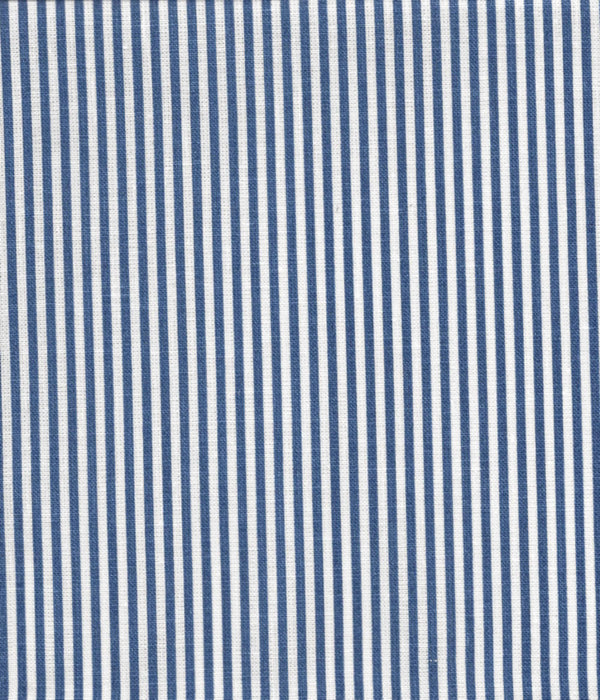 Lila Stripe Navy on White Linen Screen Printed | China Seas