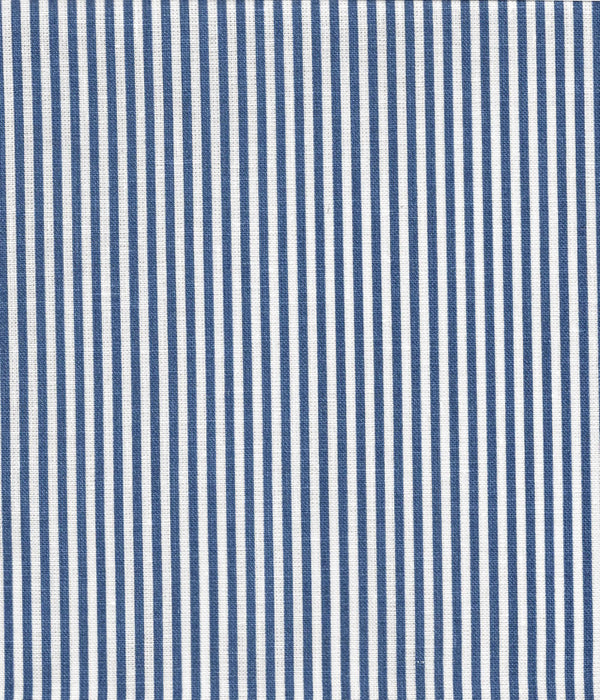Lulu Stripe Navy on White Linen Screen Printed | China Seas