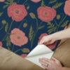 Navy Pink Poppy Field Peel and Stick Wallcovering | Jeffrey Stevens - Image 6