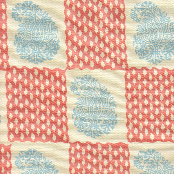 Bangalore New Blue New Shrimp on Tint Screen Printed Fabric | China Seas
