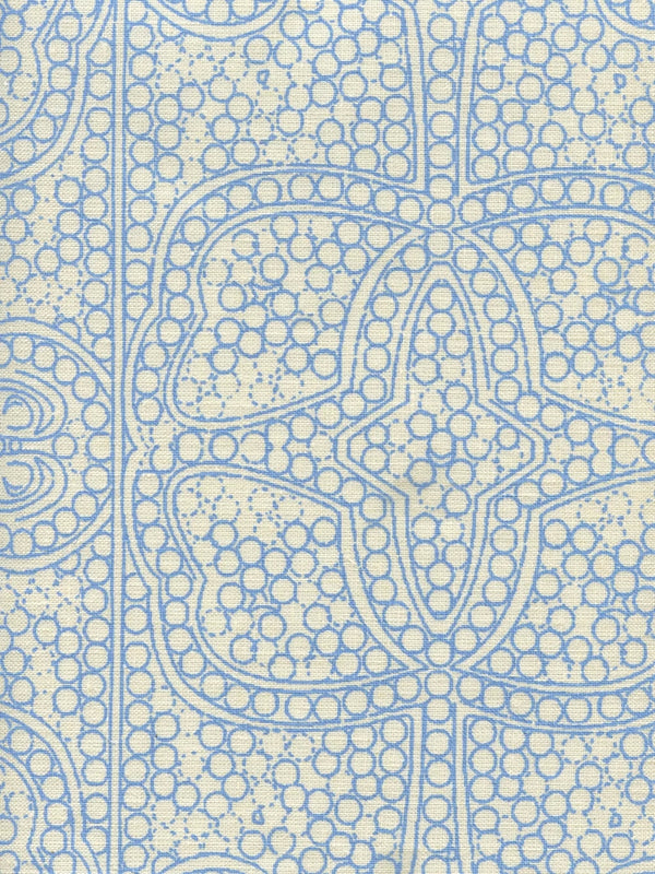 New Blue on Taj Ecru Wallcoverings | Cloth and Paper