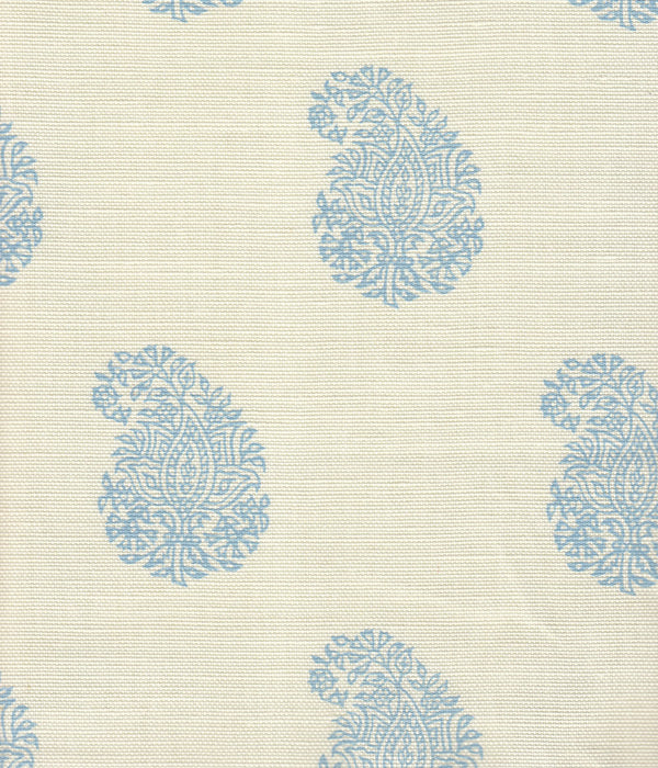 Bangalore Paisley New Blue on Tint Screen Printed Fabric | China Seas