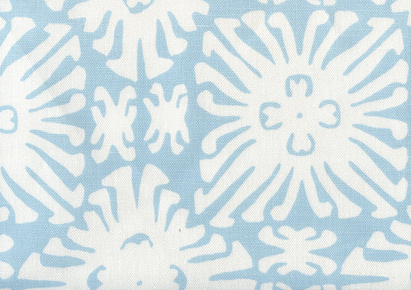 Sigourney Reverse Small Scale New Blue on White Screen Printed Fabric | China Seas