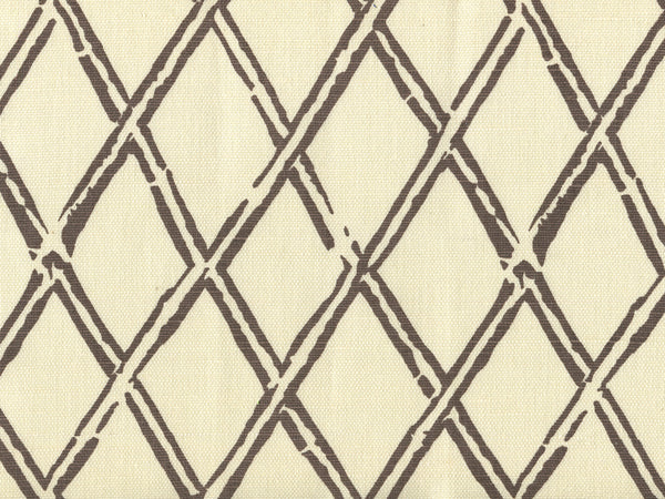 Lyford Diamond Bamboo New Brown on Tint Screen Printed Fabric | China Seas
