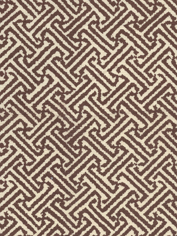 Java Java New Brown on Tint Screen Printed - White Fabric | China Seas