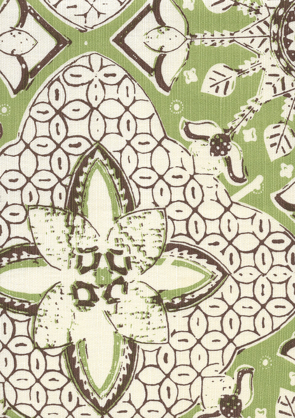 New Batik New Jungle New Brown on Tint Screen Printed Fabric | China Seas