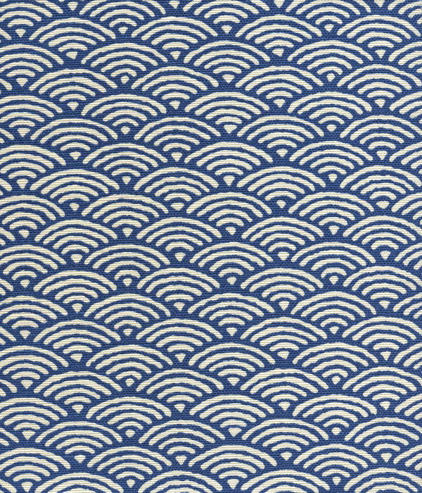 Seto Ii New Navy on Tint Screen Printed - Off-White Fabric | China Seas