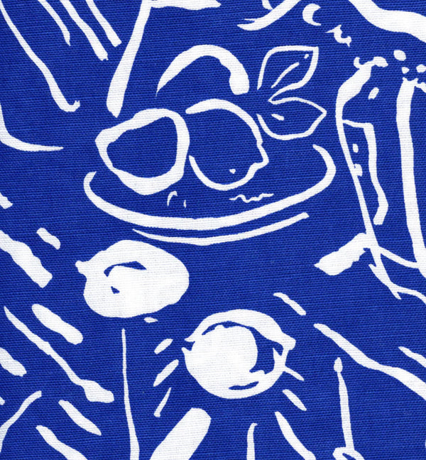 Bonaire Ii New Navy on White Screen Printed - White Fabric | China Seas