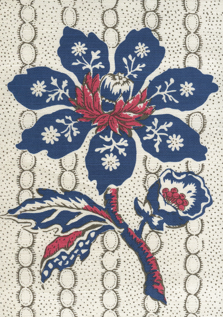Mccallum Floral Stripe, New Navy Red Brown on Tint