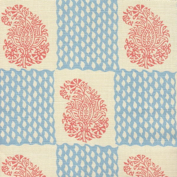 Bangalore New Shrimp New Blue on Tint Screen Printed Fabric | China Seas