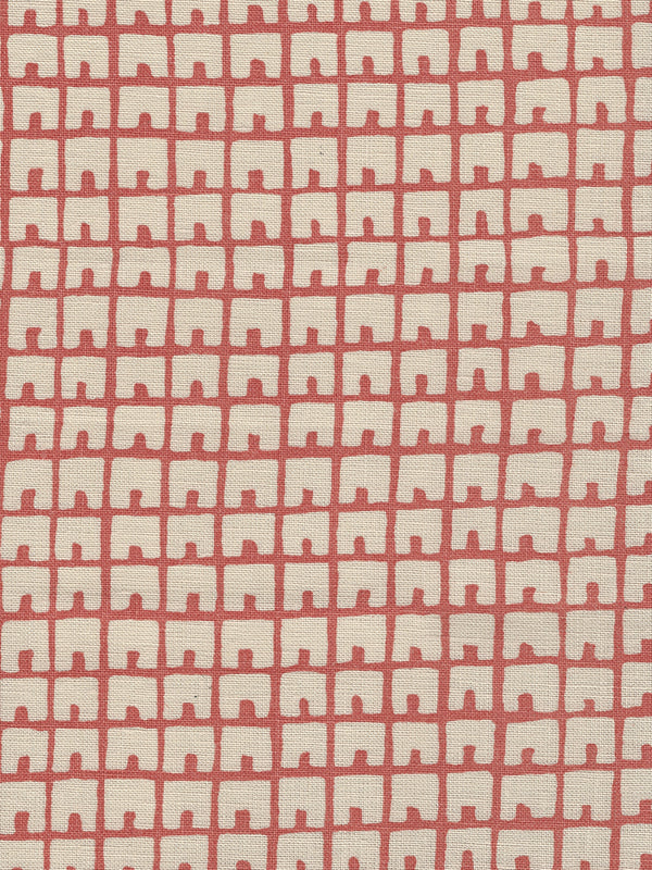 Fez Background New Shrimp on Tan Screen Printed Fabric | China Seas