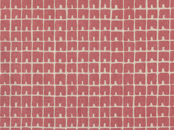 Fez Ii New Shrimp on Tan Screen Printed - Off White Fabric | China Seas