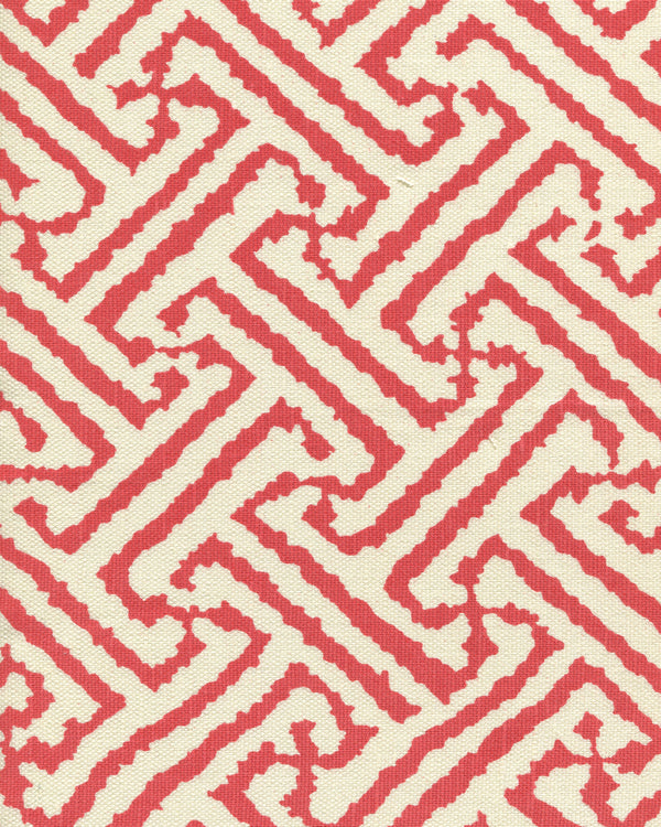 Java Grande New Shrimp on Tint Screen Printed - White Fabric | China Seas