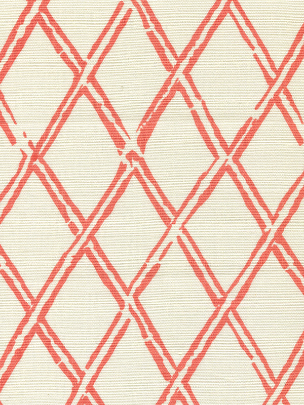 Lyford Diamond Bamboo New Shrimp on Tint Screen Printed Fabric | China Seas