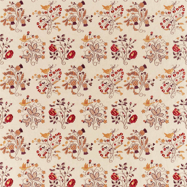 Newill Embroidery Wine/Saffron | Morris & Co.