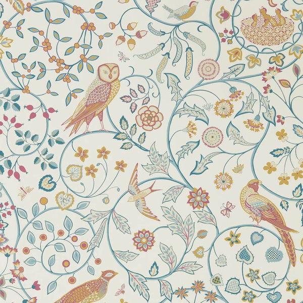 Newill Saffron Indigo Wallcovering | William Morris