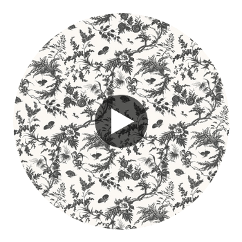 Newlands Toile Fabrics (af57838) – Black | Thibaut Circular Swatch | Thibaut