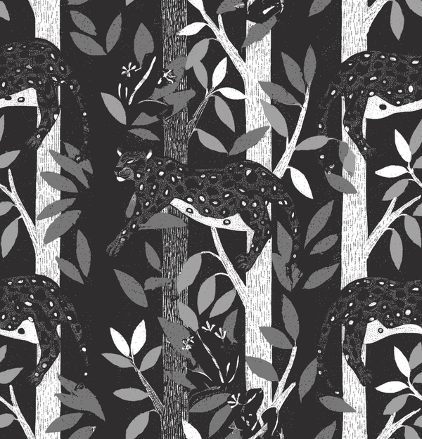 Midnight Menagerie - Ink Jungle - Whimsical Wallcoverings