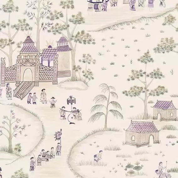 DWCY-900461 Cathay Parade 01 Pale Ecru designer-wallcoverings-los-angeles