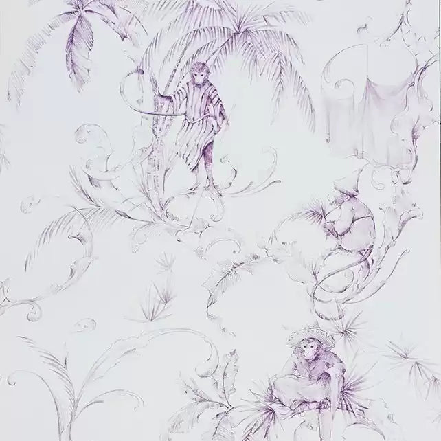 DWCY-900461 Barbary Toile 01 Off-White designer-wallcoverings-los-angeles