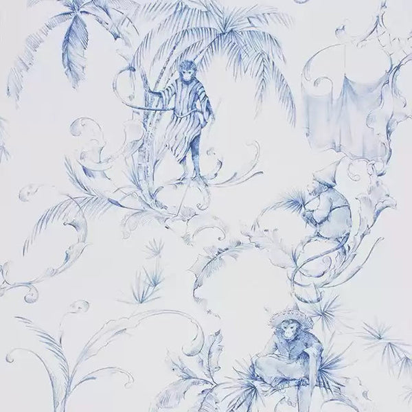 Barbary Toile 03 - Airy Blue Wallcovering | Nina Campbell