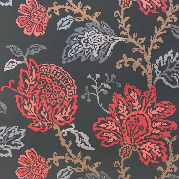Coromandel 01 - Charcoal Wallcovering | Nina Campbell