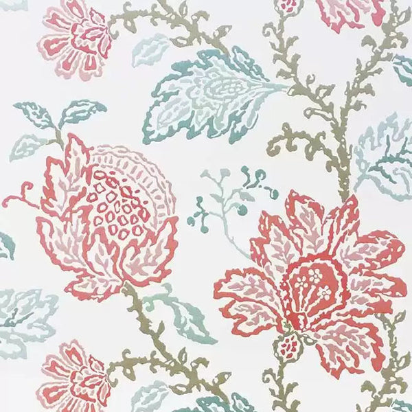 Coromandel 02 - Coral Pink Wallcovering | Nina Campbell