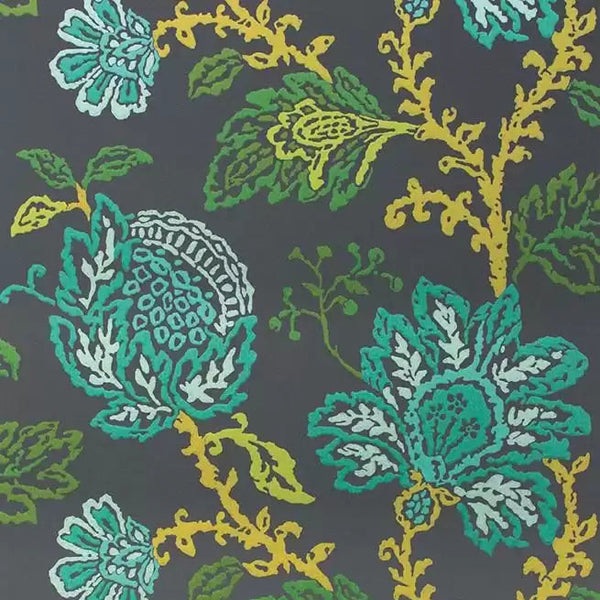 Coromandel 04 - Charcoal Gray Wallcovering | Nina Campbell