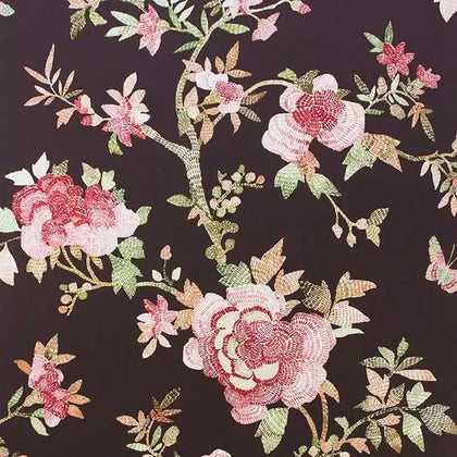 Perdana 01 - Aubergine Wallcovering | Nina Campbell
