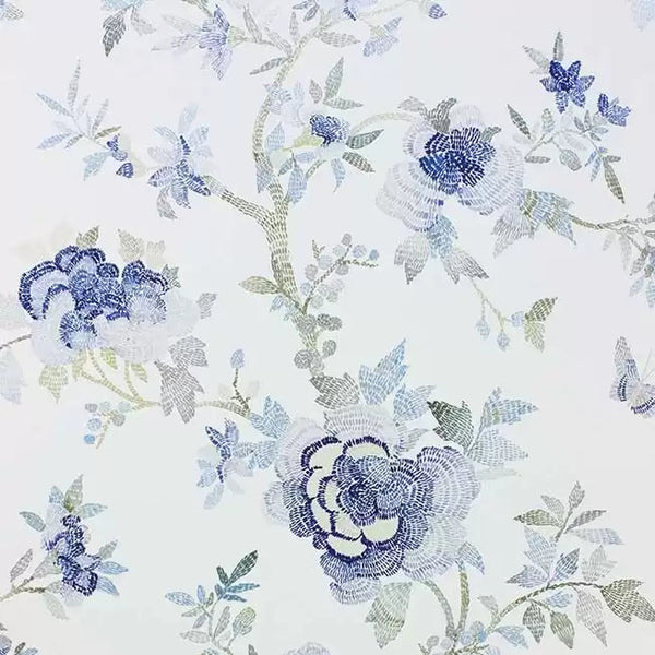 Perdana 04 - Airy Blue Wallcovering | Nina Campbell