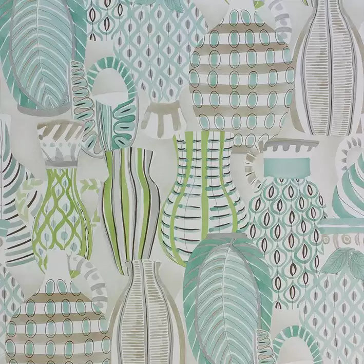 DWCY-900461 Collioure 03 Aqua Green designer-wallcoverings-los-angeles