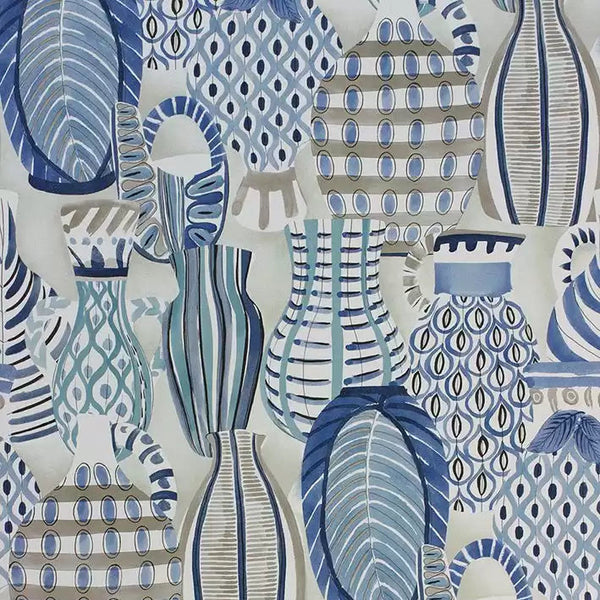 Collioure 04 - Blue Wallcovering | Nina Campbell