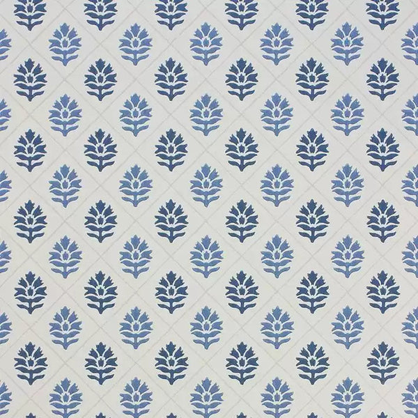Camille 01 - Blue Wallcovering | Nina Campbell