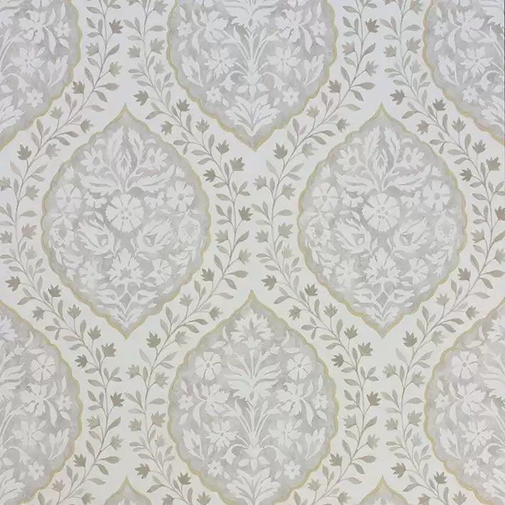 DWCY-900461 Marguerite Damask 02 Grey designer-wallcoverings-los-angeles
