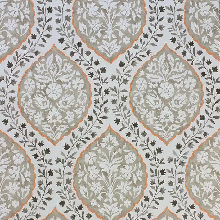 DWCY-900461 Marguerite Damask 04 Brown designer-wallcoverings-los-angeles