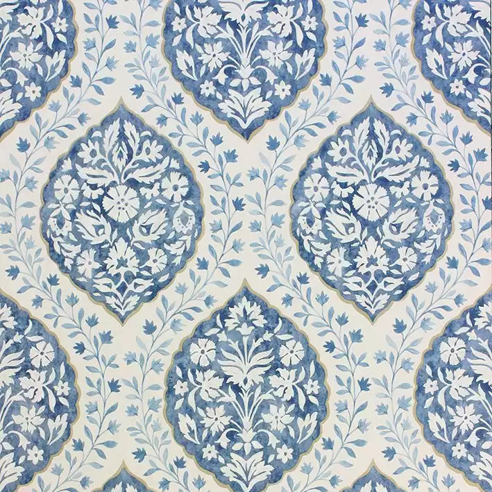 DWCY-900461 Marguerite Damask 06 Blue designer-wallcoverings-los-angeles