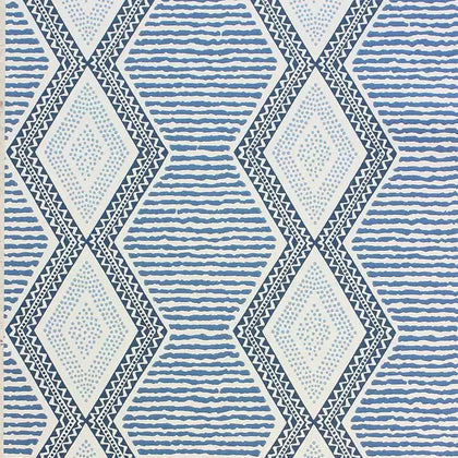 Belle Ile Stripe 05 - Denim Blue Wallcovering | Nina Campbell