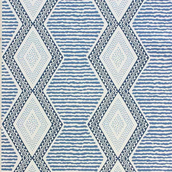 Belle Ile Stripe 05 - Denim Blue Wallcovering | Nina Campbell
